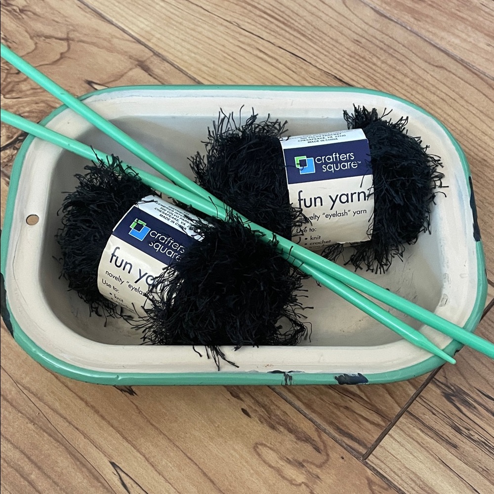 Crafters Square Black Fun Fur Eyelash Yarn Bundle